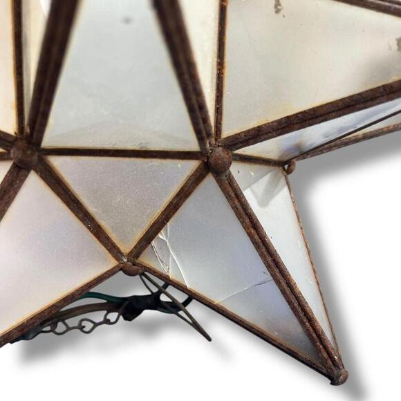 Lot of 3 Vintage Frosted White Glass Star - Picture 4 of 9